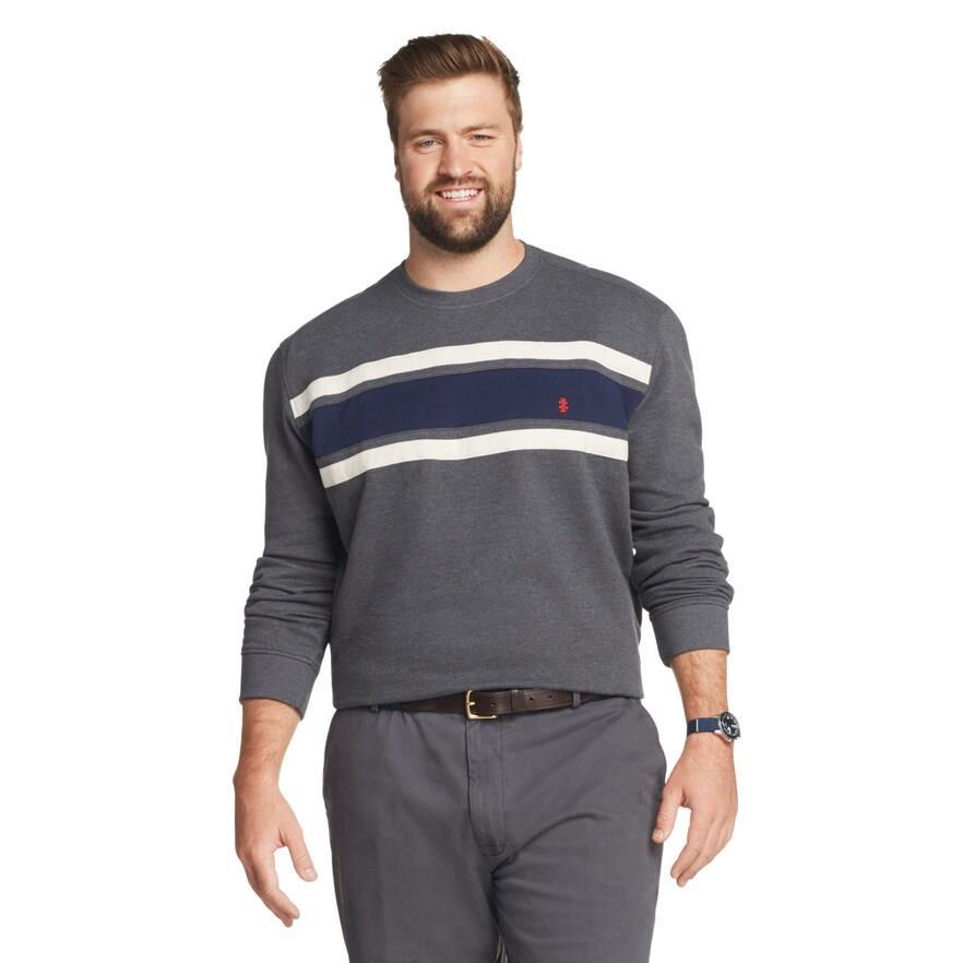 fall作品 NEW MENS IZOD BIG & TALL CLASSIC FLEECE SWEATER VARISTY GRAY