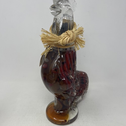 Vtg Art For The Table Chili & Mango Vinegar In Glass Rooster Decanter NEW - Picture 2 of 9