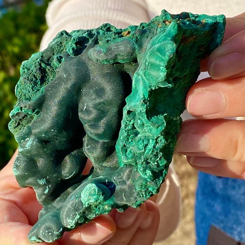 237G Natural luster malachite coarse cat's eye cluster coarse mineral sample - 第 3/13 張圖片