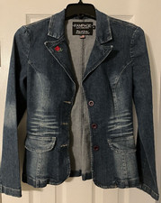 Vintage Rampage Denim Jacket Button-up Women's Size S Beautiful Whiskering!!!!!!