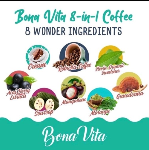 Bona Vita 8 in 1 Coffee Drink 1 Box (10 Sachets x 15g) - Picture 3 of 4