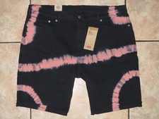 Levi's 511 Slim Fit Cut-Off Jean Shorts Tye Dye Monterey Blue/Pink NWT Stretch