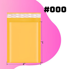 4x7" Self Seal Kraft Bubble Mailers Padded Envelopes Yellow Shipping Bags 000