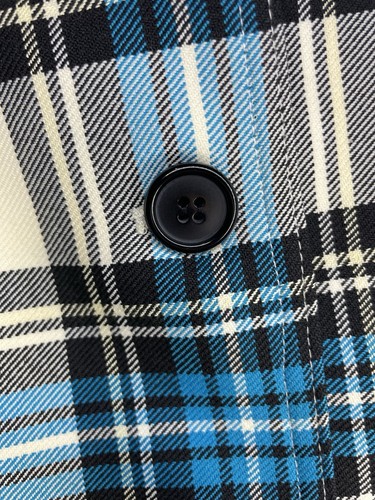 NWT $242 Randy Kelmper Blue & White, Plaid, Button, Short, Jacket Blazer Sz 8 - Foto 10 di 10