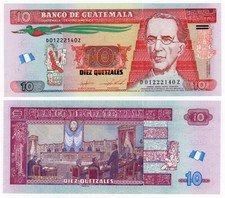 GUATEMALA P-123Ac 10 Quetzales 2016 UNC STAR Serie Remplacement
