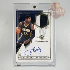2013-14 Panini National Treasures NBA Game Gear Signature #GS-PG paul George /25