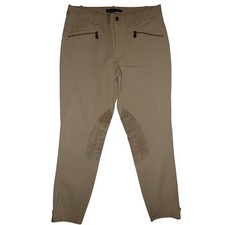 Ralph Lauren Jodphers Breeches Women 12 Tan Knee Patch Equestrian Pants Riding