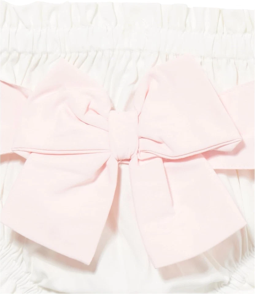 Funda de pañales ligera para bebés niñas con lazo en contraste - 3-6 blanca Foto 3 de 4