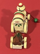Hallmark Cards Wooden Train Child’s Pull Top Ornament 1985 2nd in Series Vintage