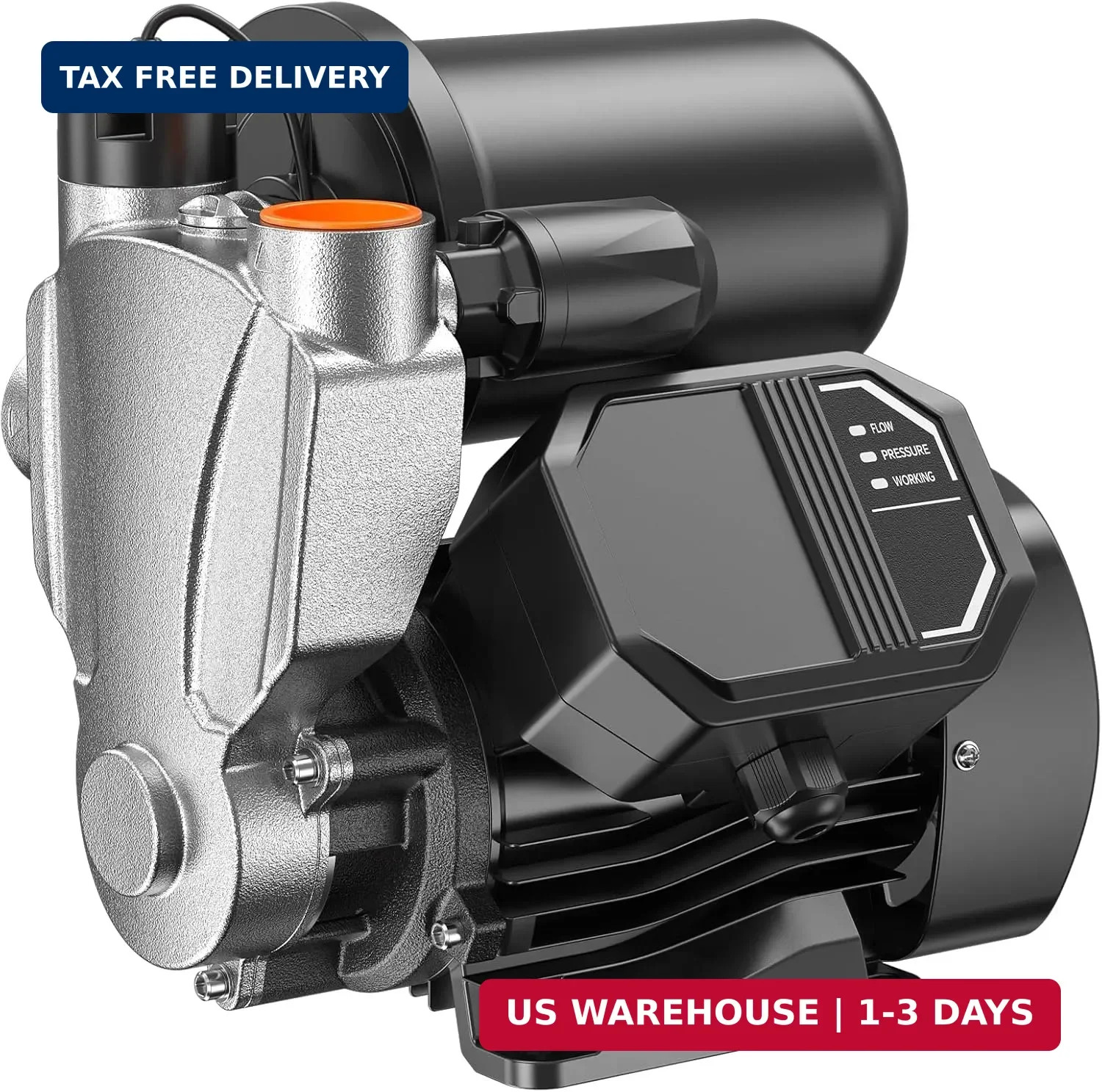 1.6HP Water Pressure Booster Pump, 110V Stainless Steel Auto