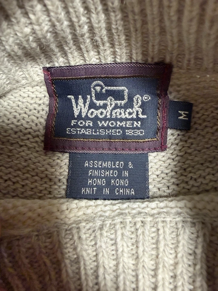 Vintage Woolrich Sweater Size M  Cream Country High Crew Neck Sweater Patches - Image 2 of 4