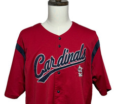 St. Louis Cardinals MLB Jersey Mens XL 46-48 Red Button Up Short Sleeve Dynasty