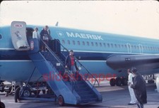 Slide Photo 1970s Passengers Unloading Boeing 720B Maersk Aircraft