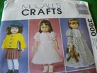 McCall's #3900  18" Doll Clothes Patterns - Dresses, Coat, Pinafore & Hats -NEW — photo 2