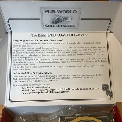 NIB British Pub Coasters Pub World Collectables Beer Original