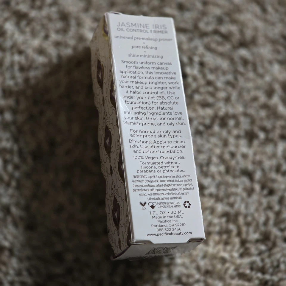 Pacifica Jasmine Iris Oil Control Primer Natural Vegan High End Full Size 1oz - Image 3 of 4