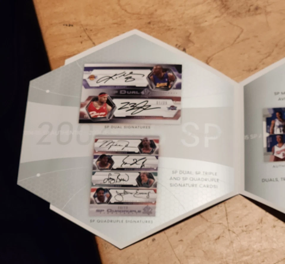 2004-05 SP AUTÉNTICA HOJA DE VENTA PUBLICIDAD PROMOCIONAL MICHAEL JORDAN/LEBRON JAMES Foto 4 de 4