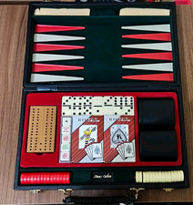 Mainline Media Backgammon Travel Size Complete Game Set Case with Cards & Dice