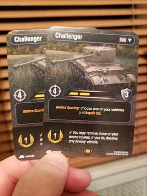 x2 Challenger #164 RARE - World of Tanks TCG - First Strike