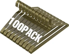 Wire Metal Clothes Hangers Bulk 100 Pack for Standard Size Suits, Coats, Shirts