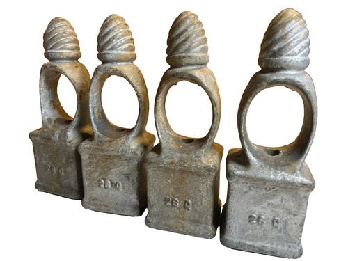 4 Vintage Cast Metal Fence Post Finials Post Caps Cap Acorn Pinecone Top Topper