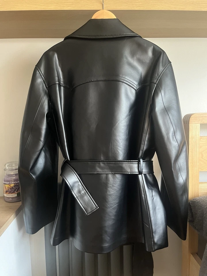 Maison Margiela SS20 Runway Black Faux Leather Military Jacket 38/M Leon Dame - Image 2 of 4