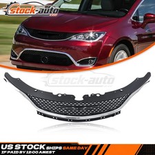 For 2017-2020 Chrysler Pacifica Front Upper Grille Grill W Chrome Molding Trim