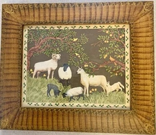 Original Scherenschnitte Scissor Cut Claudia Hopf “Sheep” 1986 Free Shipping