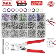Craftsmanship DIY 200 Sets Metal Snaps Buttons with Fastener Pliers Press Too...
