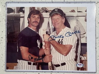Mickey Mantle & Don Mattingly Dual Autograph Color Photo w Full PSA/DNA LOA - Image 1 of 2
