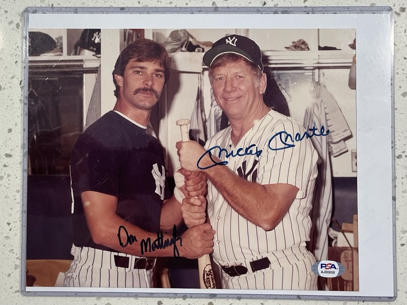 Mickey Mantle & Don Mattingly Dual Autograph Color Photo w Full PSA/DNA LOA