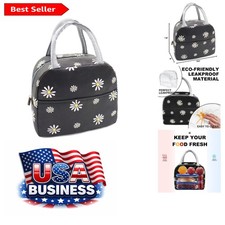 Lightweight Leakproof Lunch Tote - Stylish Insulated Floral Bag for Work