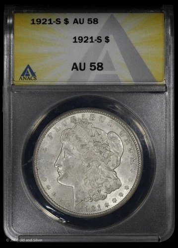 1921-S $1 Morgan Silver Dollar ANACS AU 58