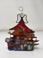 Stained Glass Xmas Tree Votive Holder 6 3/4''