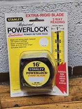 Vintage NOS Stanley Professional Powerlock 3-way 16' Tape Measure 33-423 USA NEW