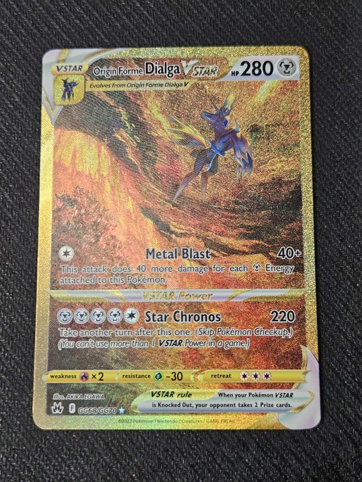 Origin Forme Dialga VSTAR Pokémon Crown Zenith (Secret) GG68/GG70 NM