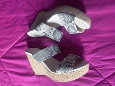 Jimmy Choo Beige Python Pattern Platform Wedge Italy 40/ U.S 9