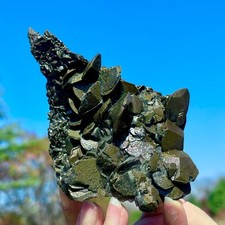 491G Natural Colorful Pyrite Symbiosis Petal Calcite Crystal Raw Specimen