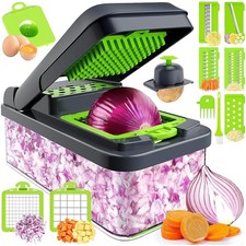 12-in-1 Vegetable Chopper, Food Veggie Chopper With Container