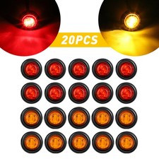 Pickup Round 20X Side Marker lights 3/4"LED Bullet Light Truck Trailer Red Amber