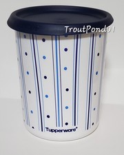 Tupperware Bidone 5 Tazze Decoratore One Touch Blu Gessato Design Nuovo