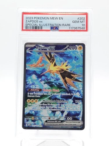 ZAPDOS EX 2023 POKEMON 151 SPECIAL ILLUSTRATION RARE #202 PSA 10 Q0895