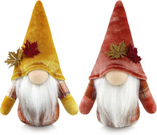 2Pcs Fall Gnomes Plush Thanksgiving Decorations for Home Autumn Harvest Maple Le