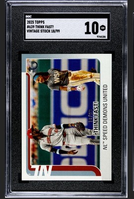 2025 Topps Elly De La Cruz & CJ Abrams Think Fast  639 Vintage Stock  /99 SGC 10