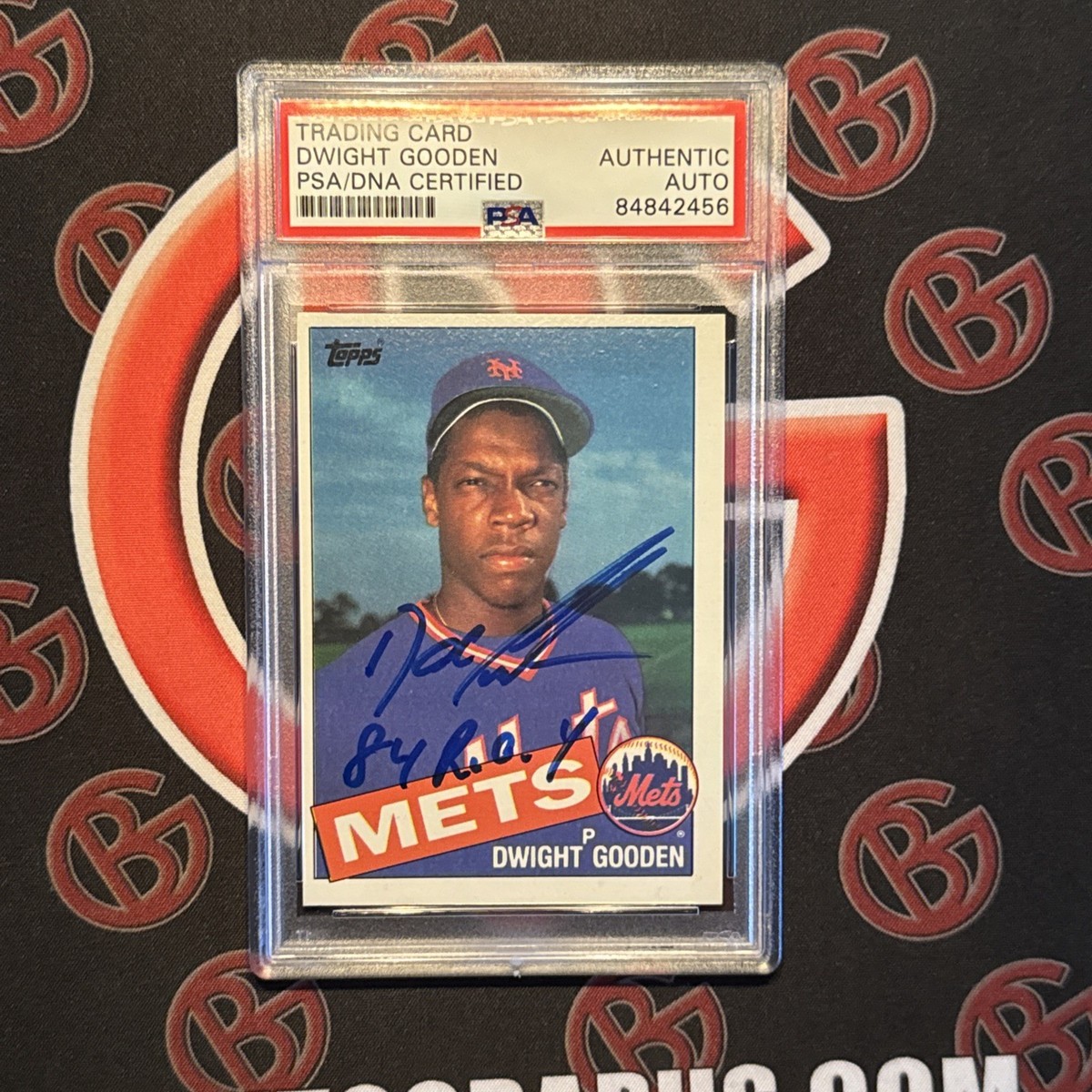 Dwight Doc Gooden 1985 Topps Rookie #620 Inscribed PSA Authentic