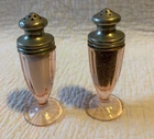 Pink Depression Salt And Pepper Shakers Glass - Set of 2