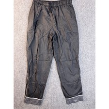 Nike Pants L 12-14 Black Nylon Track Windbreaker Mesh Lined Ankle Zip Youth Boy