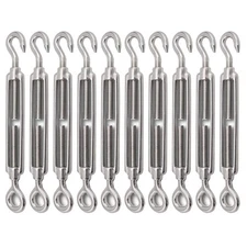 10pack M6 Turnbuckle Hook And Eye Stainless Steel Cables Wire Turnbuckles Heavy 