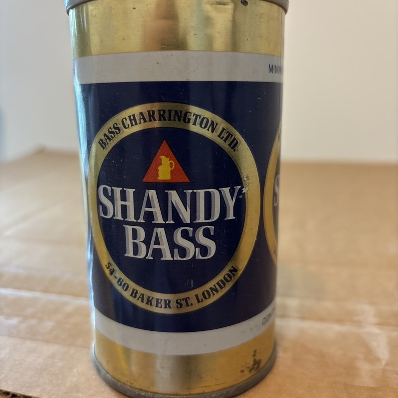 Sandy Bass Steel Beer Can Empty Vintage. Lemonade & Beer London. MisPrint ??