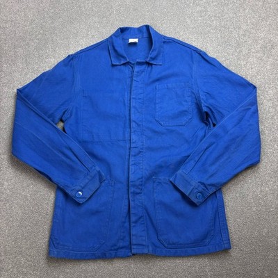 Französische Jacke Erwachsene klein blau Vintage Arbeitskleidung Utility Hausarbeit Canvas Outdoor Herren